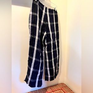 Reformation blue and white plaid linen pants